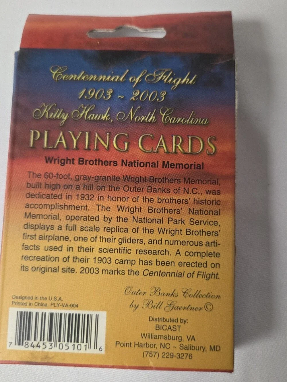 Centennial of Flight 1903-2003 North Carolina Playing Cards